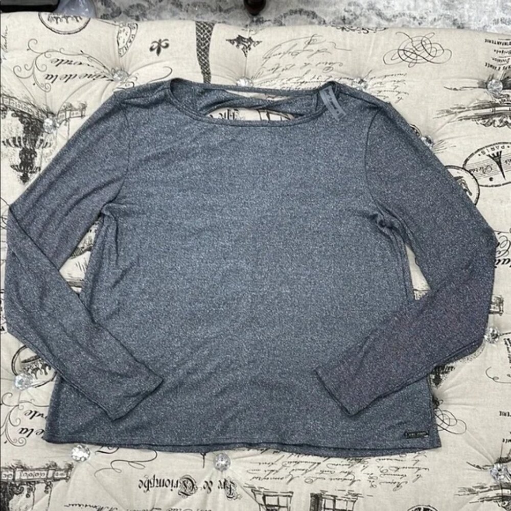 Betsey Johnson Gray Long Sleeve Crew Neck Sweater